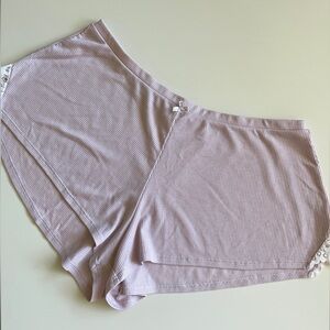 Victoria's Secret Pale Pink Ribbed Lace Pajama Shorts